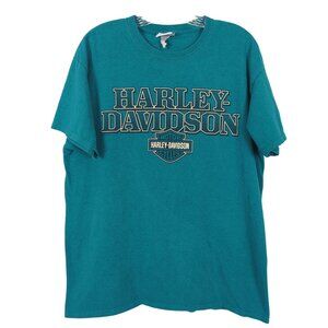 Vintage Harley Davidson Tshirt Cancun Mexico short sleeve Turquoise Skull Sz L‎